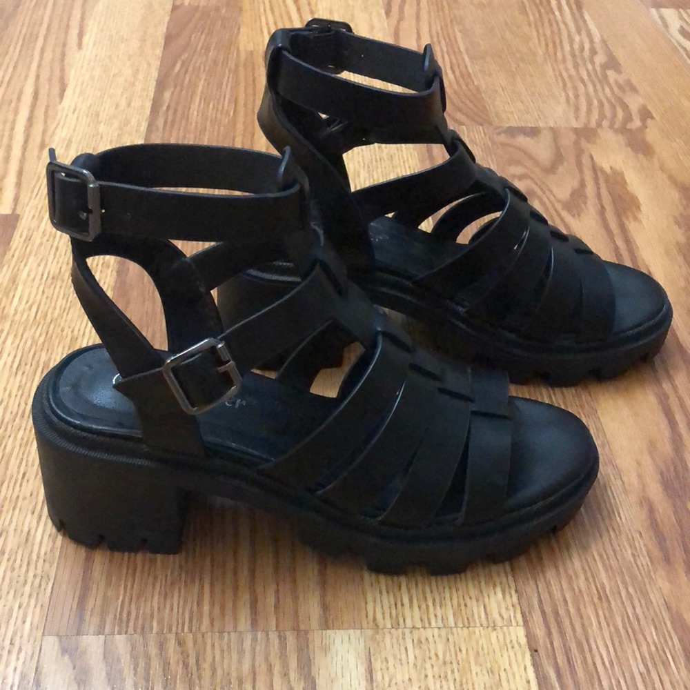Forever Chunky Heel Cage Sandals